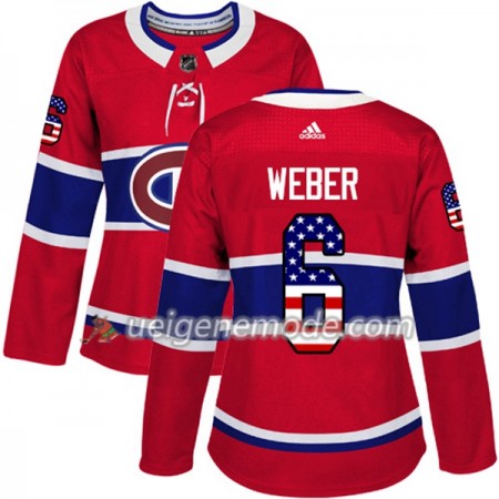 Dame Eishockey Montreal Canadiens Trikot Shea Weber 6 Adidas 2017-2018 Rot USA Flag Fashion Authentic